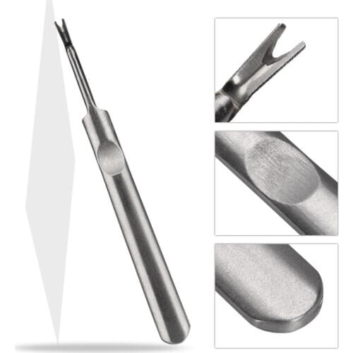 2Pcs Stainless Steel Nail Cuticle Pusher Remover Tool With Anti-slip Handle