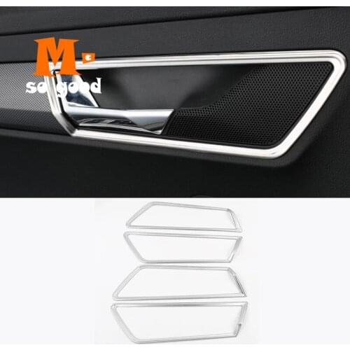 2017 2018 For Skoda Karoq Car Interior Door Handle Handrail Frame Cover Trim Stainless Black Blue Sliver Styling Accessories