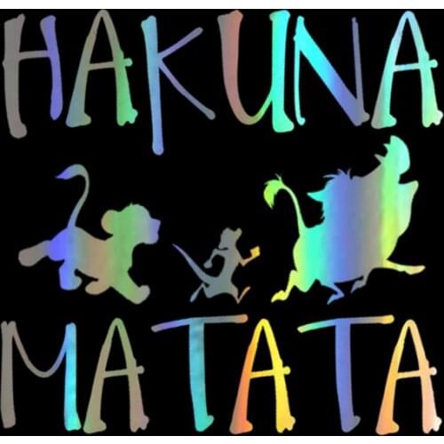 Car Sticker 3D 13.8cm*13.3cm HAKUNA MATATA Lion King Simba Sticker On Car Funny Stickers and Decals Vinyl Car Styling
