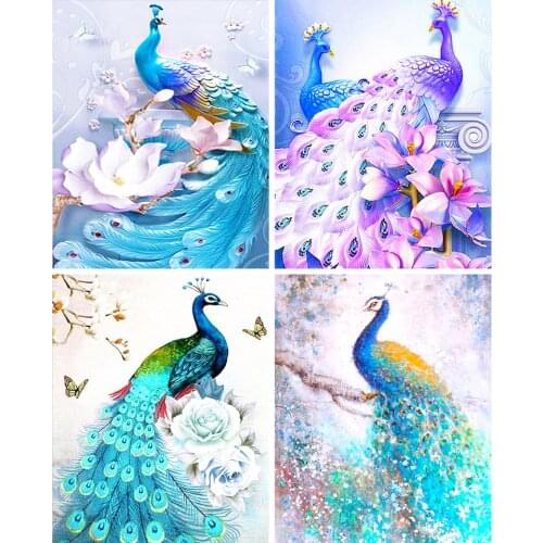 5D DIY Diamond Painting Animals Peacock Cross Stitch Kit Full Drill Embroidery Mosaic Art Picture of Rhinestones Crafts Decor