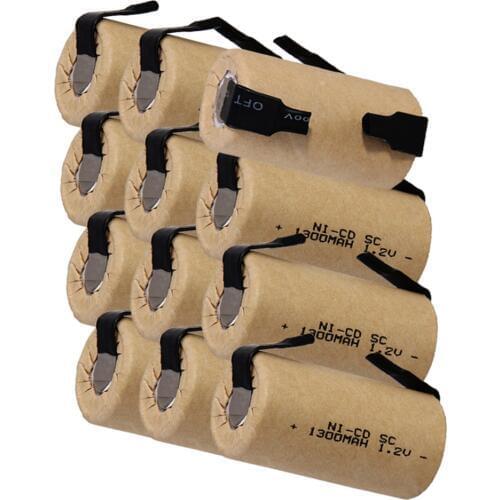 12 pcs SC 1300mah 1.2v battery NICD rechargeable batteries for makita bosch B&D Hitachi metabo dewalt for power tools