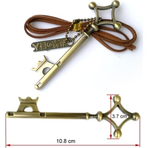 Animation Jewelry Key Pendant Necklace Attack on Titan Eren Jäger Cosplay Accessory Chain Necklace Fashion Key Pendant