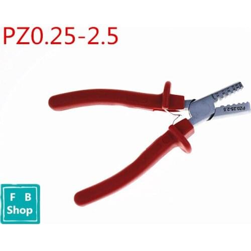 Free shipping PZ0.25-2.5 wire crimping pliers for insulated and non-insulated ferrules terminal Hand Tool 0.25-2.5mm2