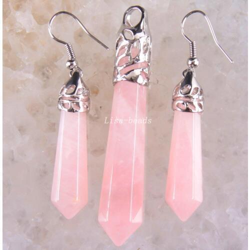 Free Shipping New without tags Fashion Jewelry Sets Zinc Alloy Pink Crystal Earrings Pendant Bead RK1670