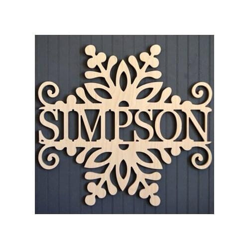 Wooden Snowflake Monogram - Unique Winter Decor