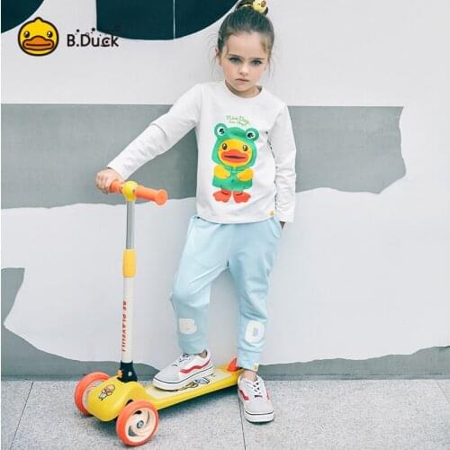 Childrens scooter flash foldable telescopic beginner skid scooter bduck