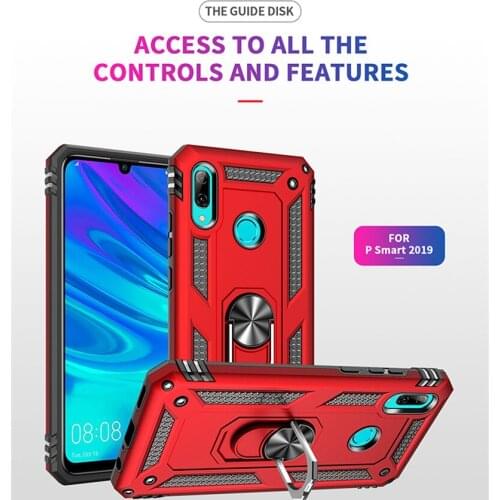 For Huawei P Smart 2019 Case Magnet Car Ring Stand Holder Cover for Huawei P Smart 2019 Psmart 2019 POT-LX1 POT-LX3 Coque Funda