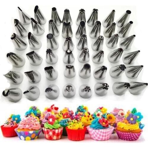 Cake Decorating 48Pcs/set Good Quality Stainless steel Icing Piping Nozzles Pastry Tips Set Cake Baking Tools Accessories