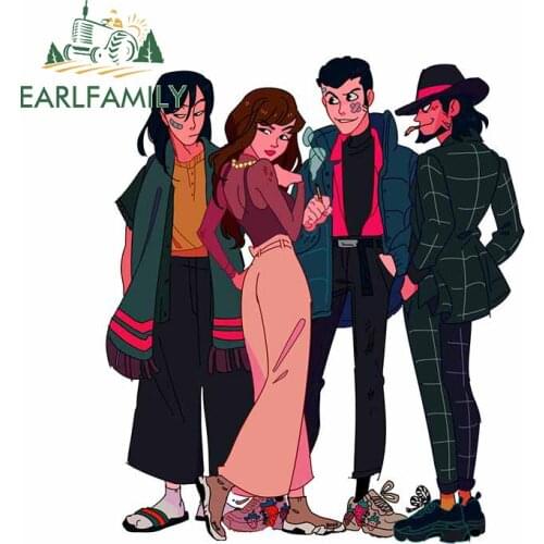 EARLFAMILY 13cm x 6.8cm for Lupin III Vinyl Car Stickers Trunk Laptop Scratch-proof Decal Air Conditioner Window Trunk Decor