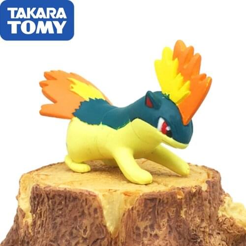 TAKARA TOMY Genuine POKEMON MC Quilava Bayleef Croconaw Action Figures Collectible Model Toy