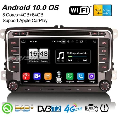 Erisin 8735 8-Core Carplaly Android 10.0 DAB+GPS Car Stereo DSP For VW Passat Golf 5/6 Jetta Amarok EOS Sharan Tiguan SEAT SKODA