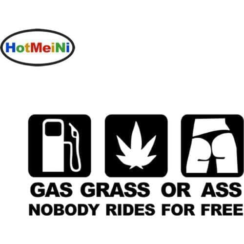 HotMeiNi 16*7.5 CM Car Styling GASS GRASS ASS JDM Funny Car Sticker Vinyl Decal for FORD TOYOTA KIA BMW RENAULT Window Bumper