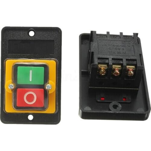 KAO-5 10A380V Waterproof Button Switch ON/OFF Switch Machine Drill Plastic Engine 90*56*50mm
