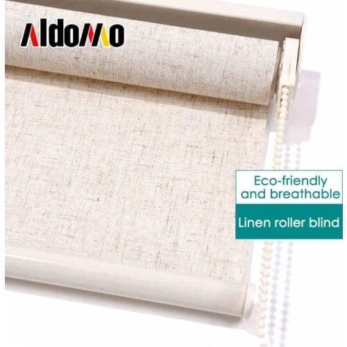 ALDOMO Linen roller blinds bedroom bathroom study room lifting window blinds