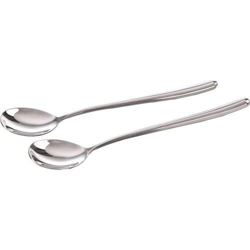 Good Quality Stainless Steel Rice Spoon/Soup Spoon , Long-handled Great Circle Coffee Spoon (2pcs)