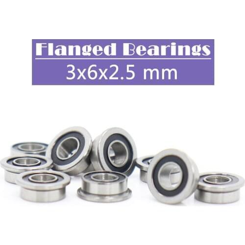 MF63-2RS Bearing 3x6x2.5mm ( 10 PCS ) ABEC-1 Miniature Flanged MF63RS Ball Bearings LF-630DD