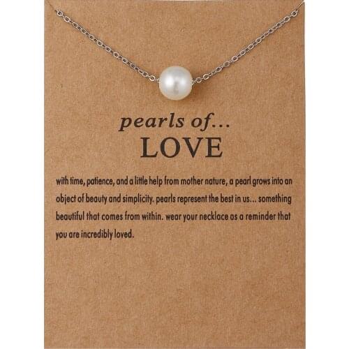 Fashion Jewelry Heart Love Pearl Necklace For Women Clavicle Chain Choker Necklace