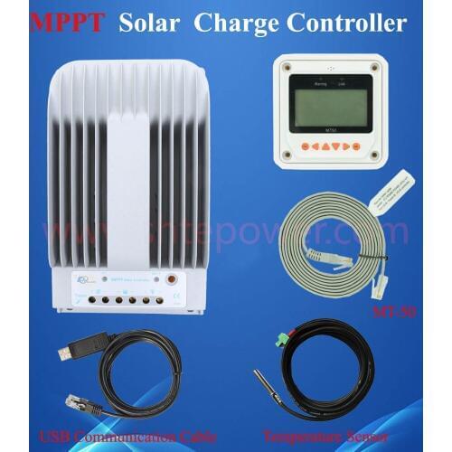MPPT Solar Regulator 12V/24V, Solar Controller 40A for Solar Panels, Solar Tracking Controller with LCD Display