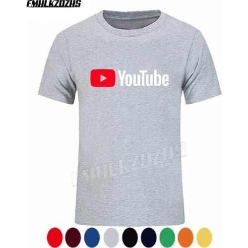 YOUTUBE Logo Mens summer cotton T-shirt, brand fashion hip-hop pop top with short sleeves, video playback Tshirt Tee H139