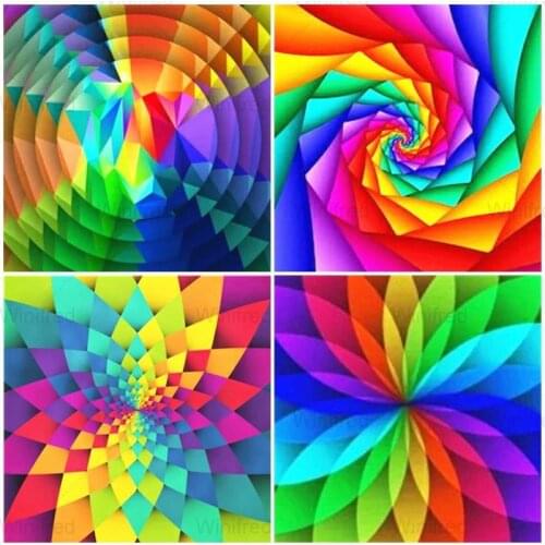 5D Diamond Painting Kits Funny Geometric Colorful Pattern Full DIY Diamond Painting Embroidery Dimond Mosaic Home Decor Gift