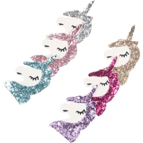 New 10pcs/lot Hair Flower Rubber Unicorn Accessories Boutique Hair Accessories for DIY Headwear Headband Hair Clips