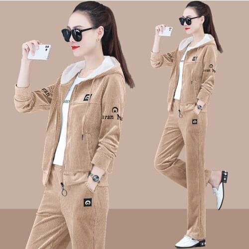 New Two-piece Womens Jacket And Long Pants Spring And Autumn Casual Style 2-Piece Set