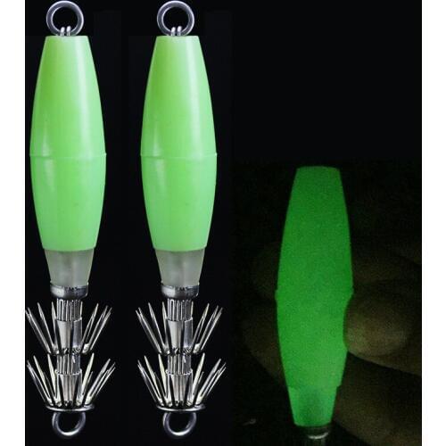 New Design Noctilucent Fishing Hooks Squid Hook Stream Sea Pesca Fishing Luminous Bait Lure Fishing Tackles Strong Fishing Gear