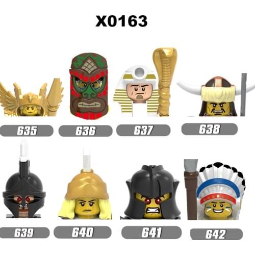 Single Sale Gladiatus Figure Head Tribe Chief Mummy Elf Hunter Witch Fighter Of Sparta Building Blocks Set Model Toys X0137