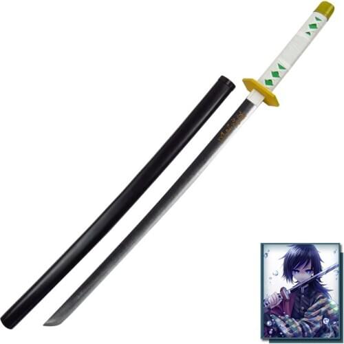 Anime Demon Slayer Kimetsu No Yaiba Cosplay Props Sabito Wooden Sword Cosplay Weapons Prop for Halloween Carvinal Party