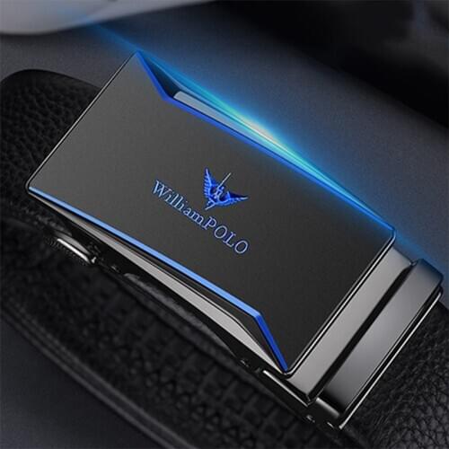 Genuine leather belt mens leather automatic buckle layer pure leather belt high-end versatile young belt trend Williampolo