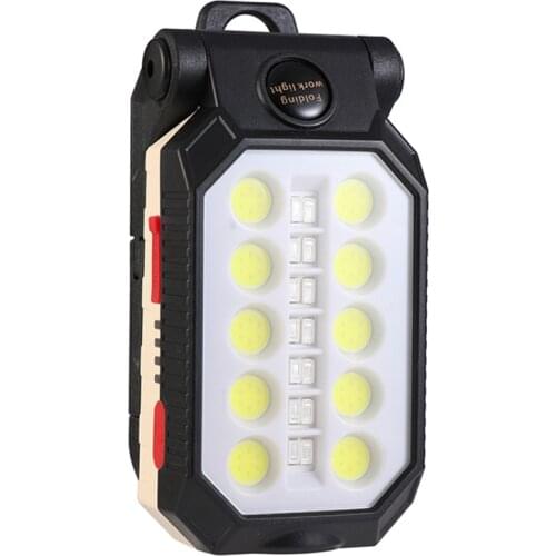 Self Defense LED Work Light Flashlight, COB Rechargeable Work Lights with Magnetic Base & Hanging Hook, Emergency Portable Light