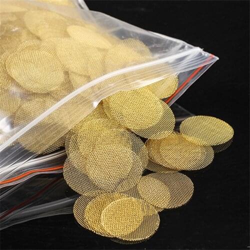 100pcs Smoking Weed Copper Pipe Screens Brass Net For Metal Glass Wooden Acrylic Hookah Water Pipe Filter Gauze Network Tools