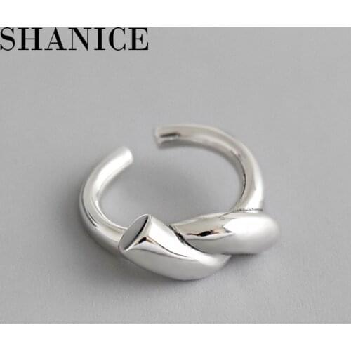 SHANICE Infinity 925 Sterling Silver Open Rings Retro Minimalist Unique Knot Adjustable Finger Rings Fashion Silver Jewelry