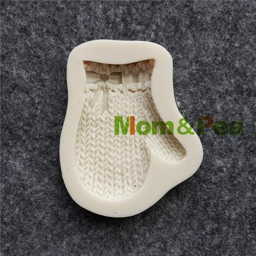 Mom&Pea MPB0074 Knitted Glove Shaped Silicone Mold Cake Decoration Fondant Cake 3D Mold Food Grade