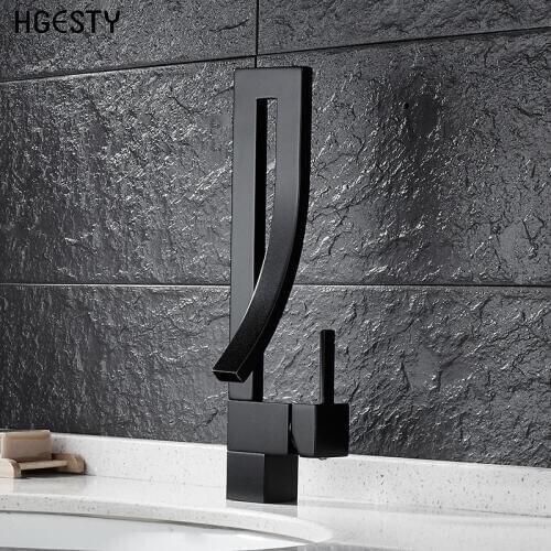 Bathroom Basin Faucet Square Tall Kitchen Sink Faucet Copper Single Handle Deck Mounted Toilet Hot Cold Mixer Water Tap Crane