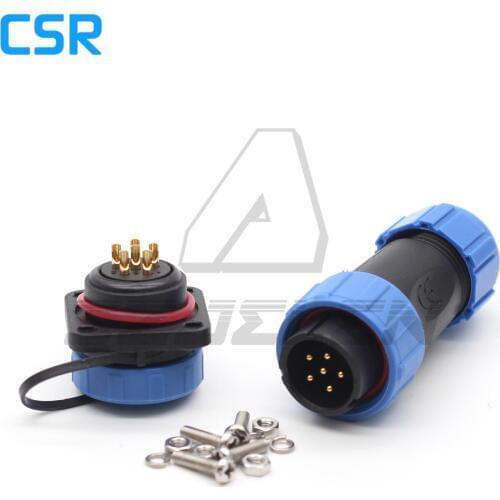 SP21 IP68 waterproof connector plug male and socket female with flange 4 hole 2/3/4/5/6/7/8/9/10/12 pin power cable connector