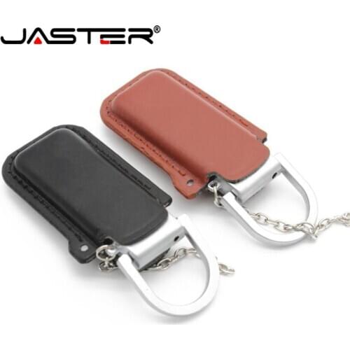 JASTER 64GB 4 colour leather with key chain model usb flash drive usb 2.0 4GB 8GB 16GB 32GB pen drive gift