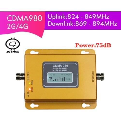 ZQTMAX 2G 4G cell phone signal booster 850 MHz lte cellular amplifier GSM Mobile Repeater with High Gain 75dB