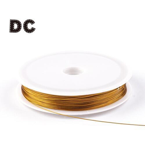 DC 45m/Roll Glod Color Stainless Steel Rope String Cord Dia 0.38/0.45/0.6mm For Necklace DIY Jewelry Making Findings Materials
