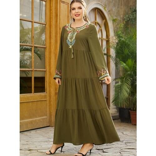 Abayas For Women Vestido Plus Size Islam Abaya Dubai Kaftan Turkey Arabic Muslim Maxi Dress Robe Longue Musulman Femme Caftan