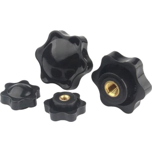 10PCS M5 M6 M8 M10 Plum Hand Tighten Nuts Handle Thread Star Mechanical Thumb Nut Manual Clamping Knob Black