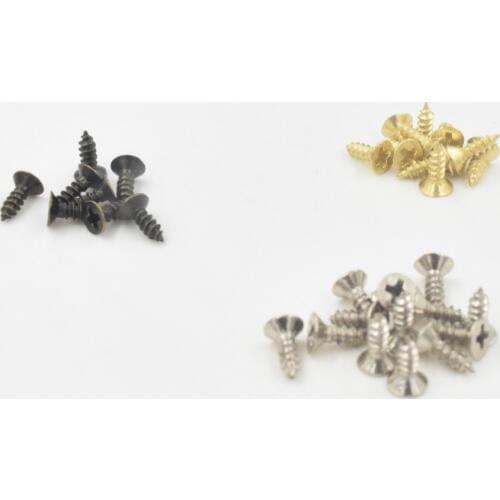 100 PCS 2 * 5mm 2 * 6mm 2 * 8mm 2 * 10mm Flat Small Screw Carpenter Screw Hardware Accessory Box Wooden Furniture