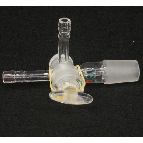 19/26 Joint T Type Adapter Three-Way Glass Stopcock 110mm Length Lab Glassware