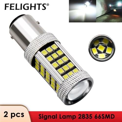 2Pcs 1156 BA15S P21W LED BAU15S PY21W BAY15D LED Bulb 1157 P21/5W 2835 66SMD Auto Lamp Bulbs Car Light 12V - 24V Amber Red White