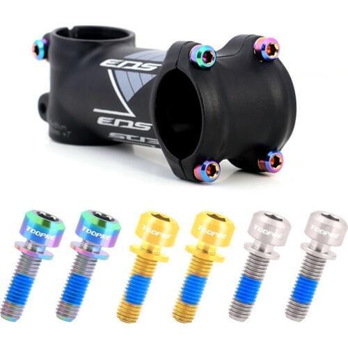 MOTSUV 2PCS M5*18mm M5*20mm TC4 Titanium alloy Bicycle stem fixing screws Bolts For Bike MTB Bike Parts 3 Colors Bicycle screws