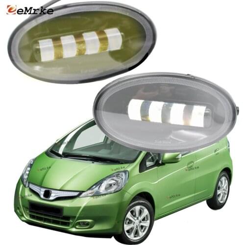 2x Cut-Line Lens Front Full LED Fog Lights White / Yellow Color Foglamp for Honda Fit Jazz 2011 2012 2013 2014 2015