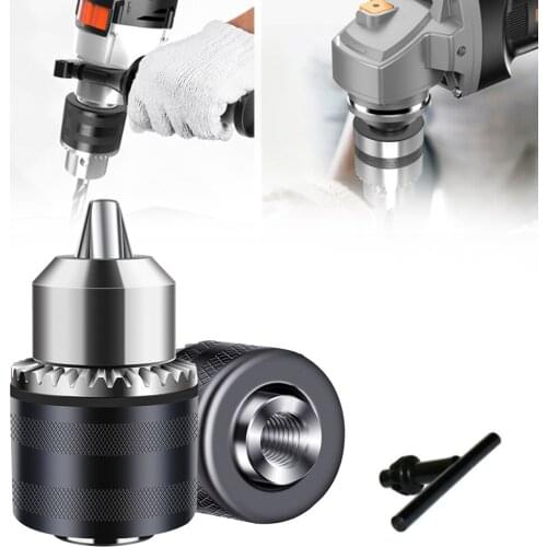 4" Electric Angle Grinder Adapter Chuck 10mm Chunk Holder Power Drill Convert Adapter M10x1.5 Thread Collet Chunk with Key