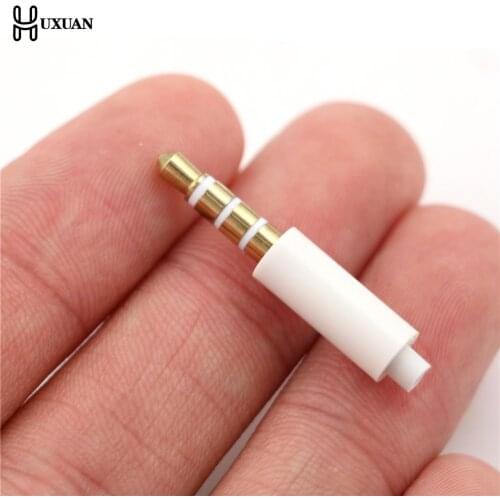 4pcs/lot 3.5mm Stereo Headset Plug With Tail 4 Pole 3.5 Mm Audio Plug Jack Adaptor Connector For Iphone White