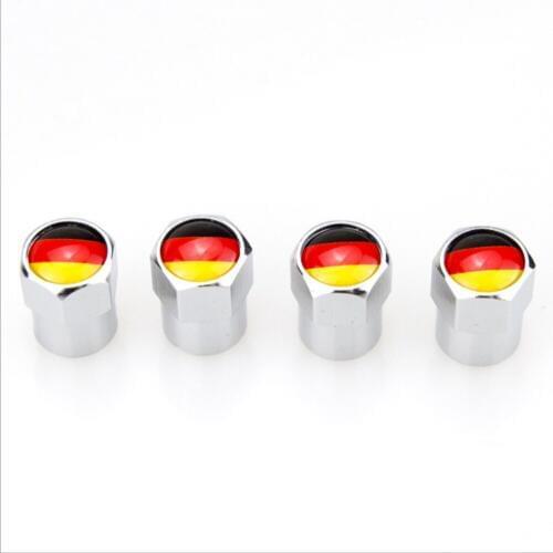 4 X Fashion Auto Accessories Metal Wheel Valve Caps German Flag for Audi A1 A3 A4 A5 A6 A7 Q3 Q5 Q7 RS3 RS5 Volkswagen Polo Golf