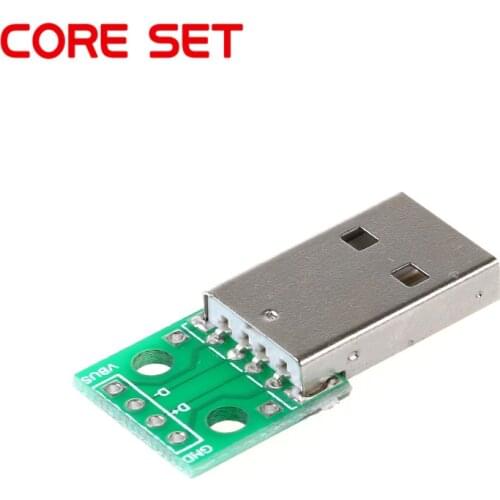 5pcs Type A USB Male To DIP 2.54MM PCB Board Power Supply DIY Adapter Converter Module 4 pin For Arduino